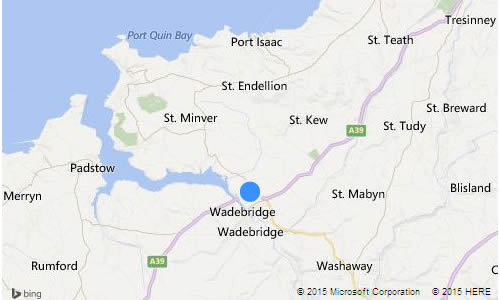 Location map for Great Bodieve Farm Barns, self catering holiday cottages at Bodieve, Wadebridge, Cornwall PL27 6EG